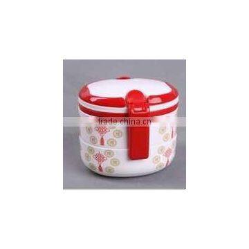 Portable Two Layers Oval Lunch Box With Lock photo-2