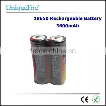 UniqueFire 3.7V 3600mAh rechargeable 18650 Li-ion batteries