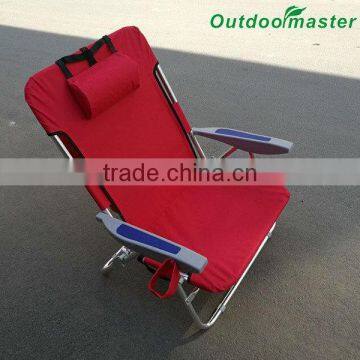 Portable Red Big Guy Aluminum Folding Beach Chair Backpack photo-6