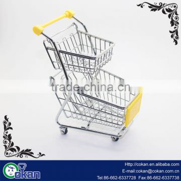 promotional gift mini shopping barang trolley cart as two-layer container