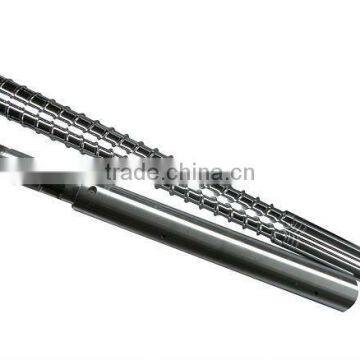 Single screw and barrel for injection moulding machine with screw caps