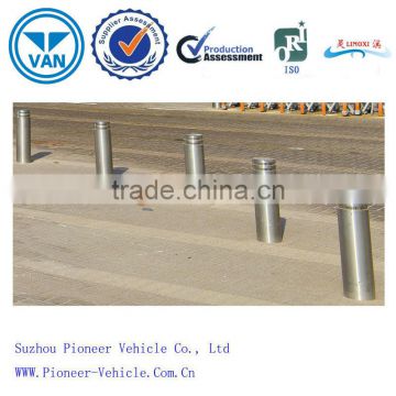 hydraulic automatic electric rising stainless steel bollards with LED light and hydraulic system