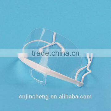 Widely Used in Hotel and Restaurant Smile Antibacterial Transparent Clear Plastic Sanitary Face Mask for Food Service photo-2