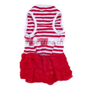 2015 Newly Design Hot Pet Dog Puppy Tutu Princess Dress Stripe Bow Lace Skirt Formal Wedding Clothes Pet Apparel photo-4