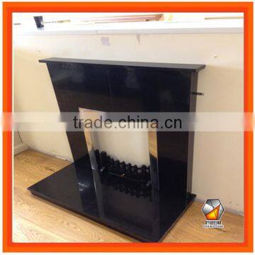 Natural Black Granite Fireplace Back Panel with Shelf