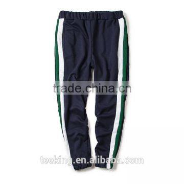 Fashion men's black stripe side sport pants