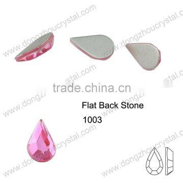 Decorative flat cut drop glass stones wholesale for jewelry making