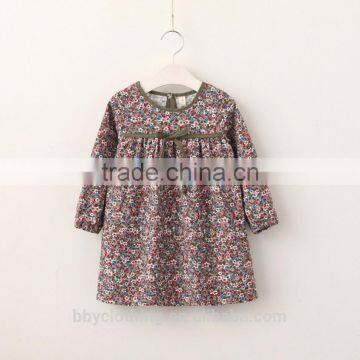 Baby Girls Dress New Fashion 2017 Spring Autumn Print Floral Sweet Little Princess Dress Cute Cotton Soft Kids Girls Dress photo-3