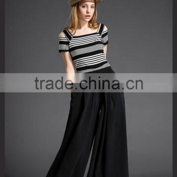 Auschalink Women Elegant High Waist Loose Dress Pants Customized photo-5