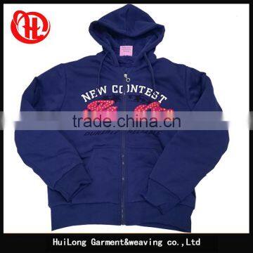 Fleece Shell Zipper up Hoodies Lady Hoody Jacket With Sherpa Lining photo-3