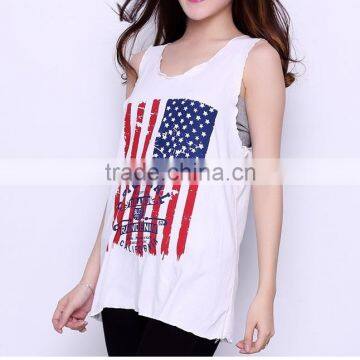 New style of women tank top, 100% cotton, custom printing