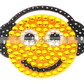 Top Quality Smiley Blue Glitter Acrylic Stone Sticker Custom Emoji Rhinestone Sticker Self Adhesive photo-5