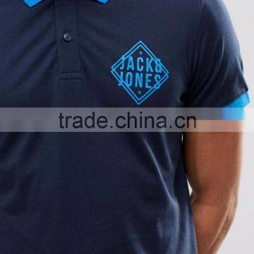 MGOO New Design Casual Summer Plain Side Split 180g 100% Cotton Short Sleeve Mens POLO T-Shirt With Chest Printing photo-3