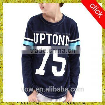 2015 fashion 100% cotton long sleeve boy's t shirt. print T shirt for children,high quality