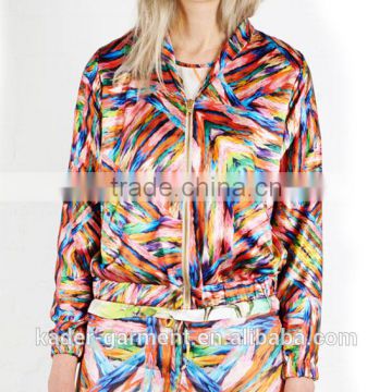 2015 Trendy Color Sublimation Jacket Zipper Up Jacket for Women photo-2