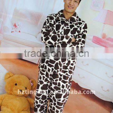 men polyester printing coral fleece pajama