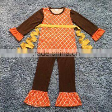 2016 Fall Halloween Boutique Sets Baby Girls Outfit Wholesale Boutique Outfit Purple Baby Girl Ruffle Solid Color Remake photo-3