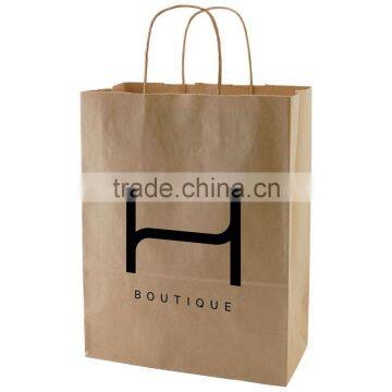 USA Made 50% Recycled Natural Kraft Shopping Bag - dimensions are 10" x 5" x 13.5" and comes with your logo.