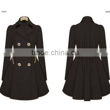 Women's Double Breasted Cinch Trench Coat photo-4