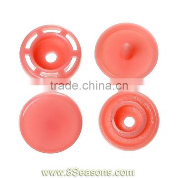 Resin Snap Fastener Set Buttons Scrapbooking Round Orange-Red 11mm x 4mm 12mm x 4mm 12mm x 6mm 12mm x 6mm,300Sets,Bulk