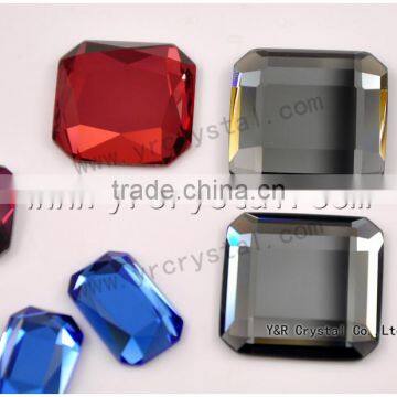 Flat Back Glass Stones Fancy Glass Crystal Square Stones photo-3