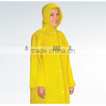 Disposable Yellow/orange/white PE Rain Coat/PVC RAINCOAT For Adult