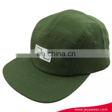 Newly Designed army green 5 panel hip hop snapback cap hat with applique embroidery