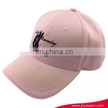 Women's outdoor polyester pink running cap with flat embroidery