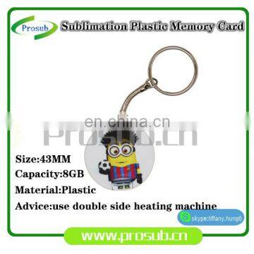 sublimation 8GB USB 43mm round plastic U flash disk