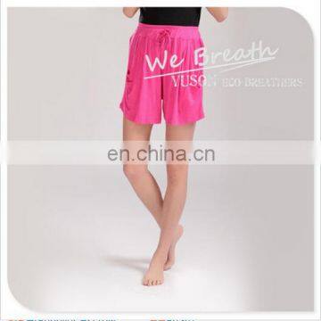 Bamboo Fiber Shorts Pockets on Side Drawstring Waist Homewear photo-3