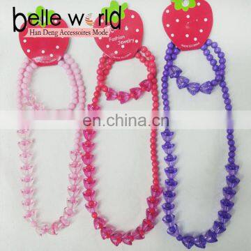 Glass Plastic beads kids bracelet and necklace Sets