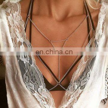 Women Harness Body Chest Belly Waist Chain Necklace Beach Bikini Jewelry