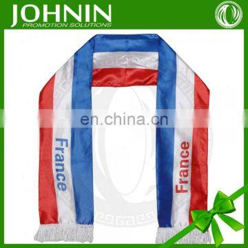 hot sell high quality fashion satin sport custom national flag scarf