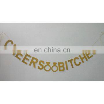 Cheers Bitches Glitter Banners Bachelorette Hen Party Glitter Banners photo-1