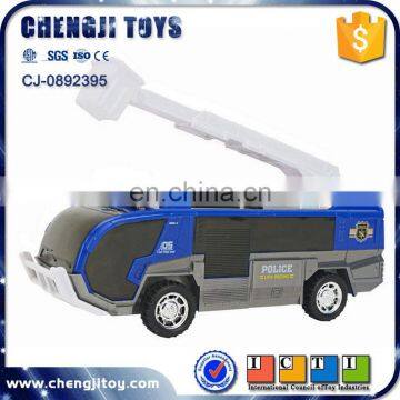 Newest kids police truck electric friction toy with light and music