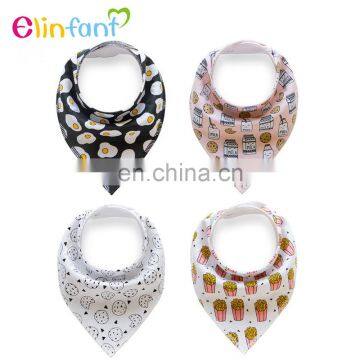 Elinfant 4pcs Baby bibs double layers cotton Baby Toddler Feeding Bandana Bibs