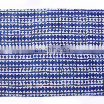 Indian 2017 Hand Loomed Area Rug Hand Block Print Indigo Rug Ethnic Carpet Ethnic Rug