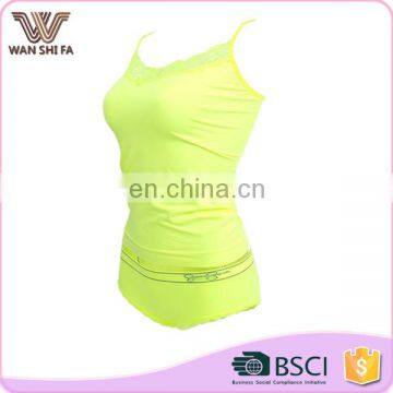 Tight Belly in Fluorescent Yellow Comfortable Nylon Stylish Women Camisole photo-2