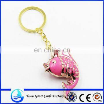 2015 Hot Selling Fish Keychain Wholesale, Crystal Carp Fish Key Chain , Gold Metal Fish Keyring photo-4