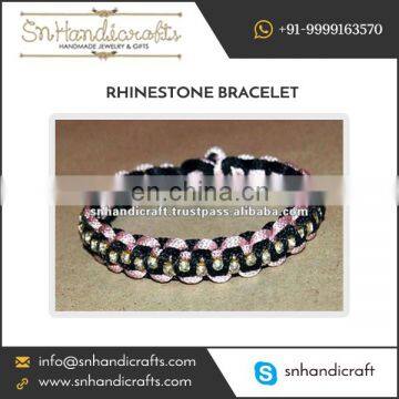 Fashionable Standard Size Custom Design Rope Rhinestone Bracelets