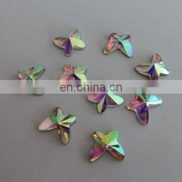 High Quality Butterfly Glass rhinestone Loose Beads for garment accessories