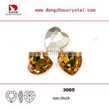 Heart shape Crystal Point Back Stone for Hair Decoration Jewelry