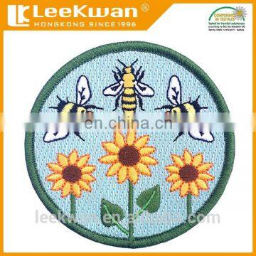 Bee embroidered applique for garment