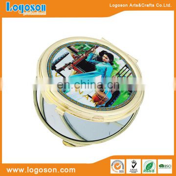 The latest popular design pocket mirror with metal frame makeup mirror