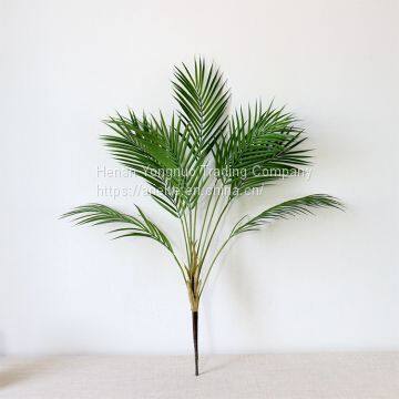 High Grade Plastic Flower Bouquet Single Stem Green Plant Artificial Palm Leaves