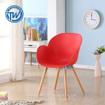 DC-6059M Topwell High Quality Plastic Chair Modern Dining Chair Leisure Chair With Wooden Legs photo-2