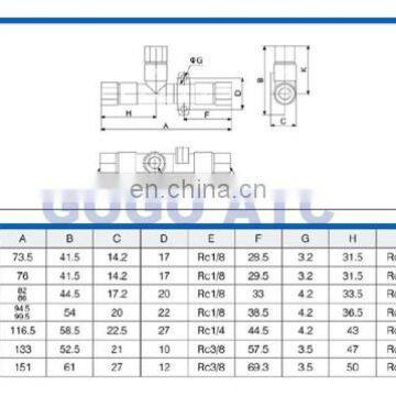 GOGO ATC Pipe Type Vacuum Generator ZH07DS-01-01-01 -88kPa Thread Rc1/8 SMC Type Screw-in Connection