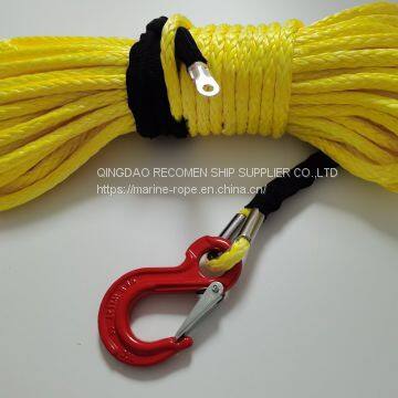 RECOMEN good quality braid boat winch ropes car  pulling rope winch synthetic winch rope lifespan  for atv utv