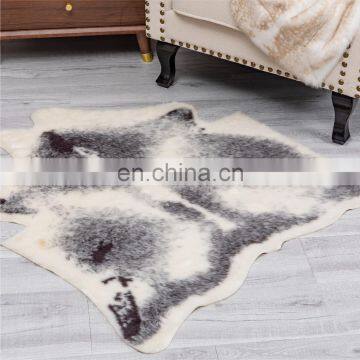 NAturelife Non-slip Bedside Bed Mats Table Grey Faux Arctic Wolf Rugs With Logo