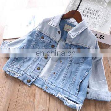 2020 Spring Girls' Jacket Denim Hole Clothes Coats Childrenswear Wholesale